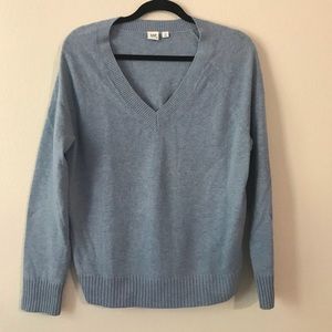 GAP|Light blue cashmere wool blend v-neck sweater